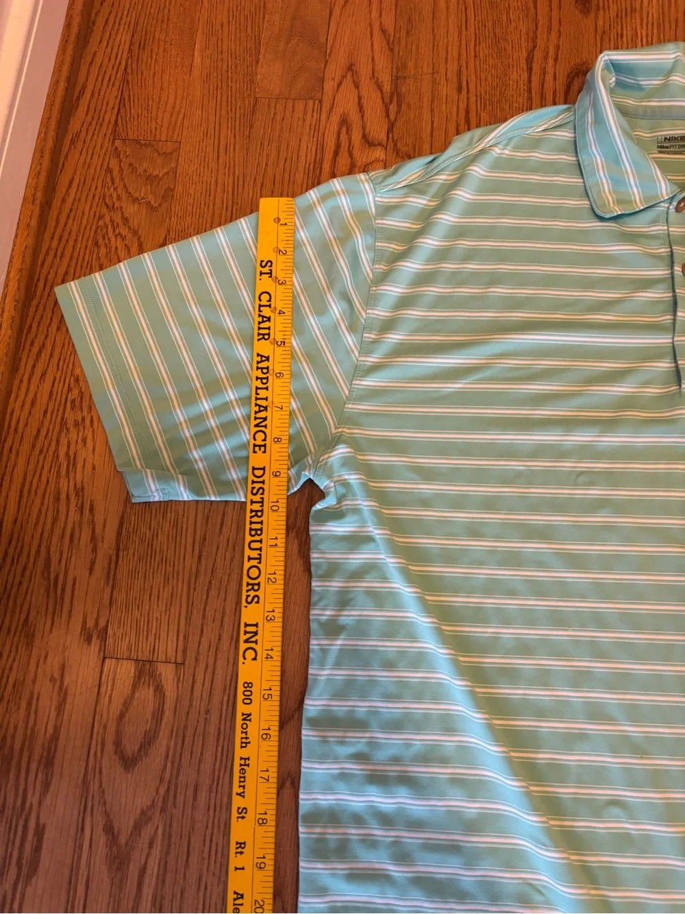 Nike Golf Nike Fit Dry Dri-Fit Polo Shirt Green White Stripe Men's Large